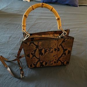 Zara brown bag with bamboo handle